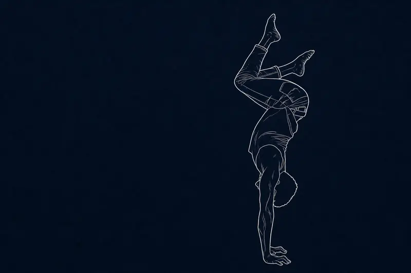 Line drawing of a handstand